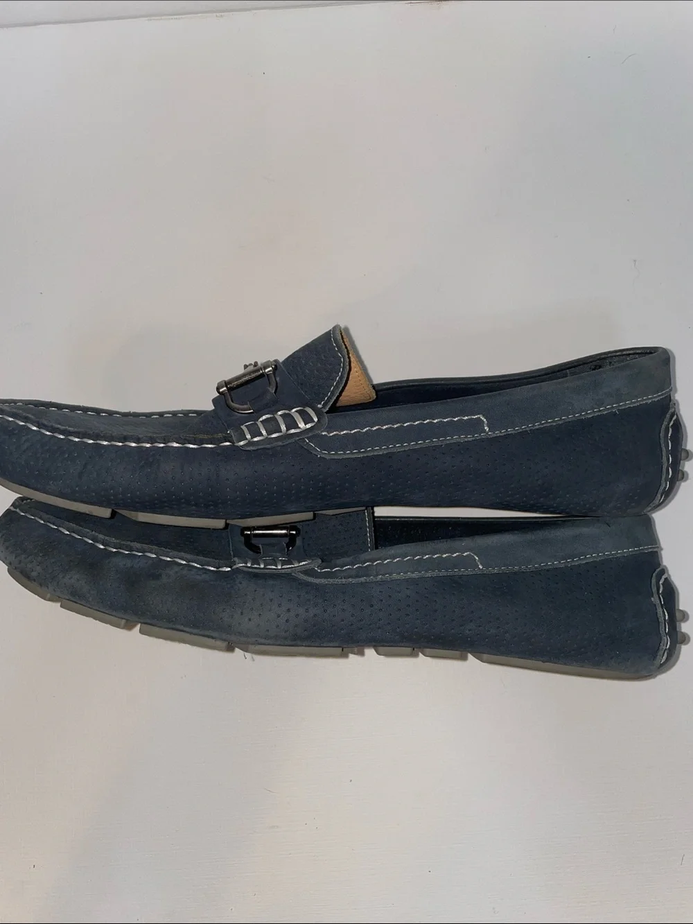 Wallin & Bros Navy Suede Leather Driving Mocs/Loafers - Sz 12